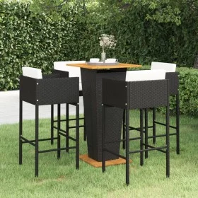 5-teiliges Gartenbar-Set und schwarze synthetische Rattankissen von , Gartensets - Ref: Foro24-3094800, Preis: 433,12 €, Raba...