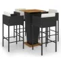 5-piece garden bar set and black synthetic rattan cushions by , Garden sets - Ref: Foro24-3094800, Price: 433,12 €, Discount: %