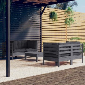 Muebles de jardín 5 pzas con cojines antracita madera de pino de , Conjuntos de jardín - Ref: Foro24-3096024, Precio: 434,56 ...