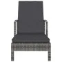 Graue Sonnenliege aus synthetischem Rattan mit Armlehnen von vidaXL, Liegen - Ref: Foro24-48126, Preis: 108,83 €, Rabatt: %