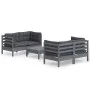 Garden furniture 5 pieces with anthracite pine wood cushions by , Garden sets - Ref: Foro24-3096024, Price: 417,40 €, Discoun...