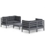 Gartenmöbel 5-teilig mit anthrazitfarbenen Kiefernholzkissen von , Gartensets - Ref: Foro24-3096024, Preis: 434,56 €, Rabatt: %