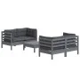 Gartenmöbel 5-teilig mit anthrazitfarbenen Kiefernholzkissen von , Gartensets - Ref: Foro24-3096024, Preis: 417,37 €, Rabatt: %