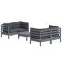 Gartenmöbel 5-teilig mit anthrazitfarbenen Kiefernholzkissen von , Gartensets - Ref: Foro24-3096024, Preis: 434,56 €, Rabatt: %