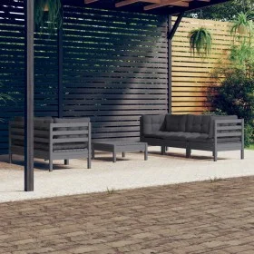 Garden furniture 6 pieces with anthracite pine wood cushions by , Garden sets - Ref: Foro24-3096114, Price: 507,23 €, Discoun...