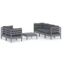 Muebles de jardín 6 pzas con cojines antracita madera de pino de , Conjuntos de jardín - Ref: Foro24-3096114, Precio: 520,86 ...