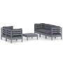 Muebles de jardín 6 pzas con cojines antracita madera de pino de , Conjuntos de jardín - Ref: Foro24-3096114, Precio: 506,71 ...
