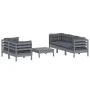 Muebles de jardín 6 pzas con cojines antracita madera de pino de , Conjuntos de jardín - Ref: Foro24-3096114, Precio: 520,86 ...