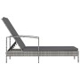 Tumbona con reposabrazos ratán sintético gris de vidaXL, Tumbonas - Ref: Foro24-48126, Precio: 151,46 €, Descuento: %