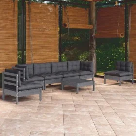 Garden furniture set 7 pieces and cushions solid pine wood by , Garden sets - Ref: Foro24-3096204, Price: 591,18 €, Discount: %