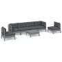 Garden furniture set 7 pieces and cushions solid pine wood by , Garden sets - Ref: Foro24-3096204, Price: 565,64 €, Discount: %