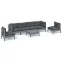 Garden furniture set 7 pieces and cushions solid pine wood by , Garden sets - Ref: Foro24-3096204, Price: 591,18 €, Discount: %