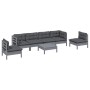 Garden furniture set 7 pieces and cushions solid pine wood by , Garden sets - Ref: Foro24-3096204, Price: 565,64 €, Discount: %