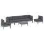 Juego de muebles de jardín 7 pzas y cojines madera maciza pino de , Conjuntos de jardín - Ref: Foro24-3096204, Precio: 591,11...