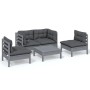 5-teiliges Gartenmöbel-Set mit Kissen aus massivem Kiefernholz von , Gartensets - Ref: Foro24-3096180, Preis: 392,42 €, Rabat...