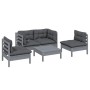 5-teiliges Gartenmöbel-Set mit Kissen aus massivem Kiefernholz von , Gartensets - Ref: Foro24-3096180, Preis: 392,42 €, Rabat...