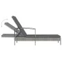 Graue Sonnenliege aus synthetischem Rattan mit Armlehnen von vidaXL, Liegen - Ref: Foro24-48126, Preis: 108,83 €, Rabatt: %