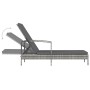 Gray synthetic rattan sun lounger with armrests by vidaXL, Loungers - Ref: Foro24-48126, Price: 151,46 €, Discount: %