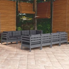 Garden furniture set 9 pieces and cushions solid pine wood by , Garden sets - Ref: Foro24-3096168, Price: 800,44 €, Discount: %