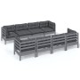 Gartenmöbel-Set 9-teilig und Kissen aus massivem Kiefernholz von , Gartensets - Ref: Foro24-3096168, Preis: 777,44 €, Rabatt: %