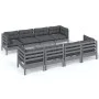 Juego de muebles de jardín 9 pzas y cojines madera maciza pino de , Conjuntos de jardín - Ref: Foro24-3096168, Precio: 800,32...