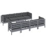 Gartenmöbel-Set 9-teilig und Kissen aus massivem Kiefernholz von , Gartensets - Ref: Foro24-3096168, Preis: 777,44 €, Rabatt: %