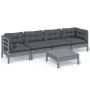 5-teiliges Gartenmöbel-Set mit Kissen aus massivem Kiefernholz von , Gartensets - Ref: Foro24-3096156, Preis: 392,42 €, Rabat...