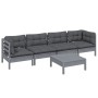 5-teiliges Gartenmöbel-Set mit Kissen aus massivem Kiefernholz von , Gartensets - Ref: Foro24-3096156, Preis: 392,42 €, Rabat...