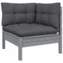 Juego de muebles de jardín 5 pzas y cojines madera pino gris de , Conjuntos de jardín - Ref: Foro24-3096360, Precio: 404,01 €...