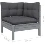 5-teiliges Gartenmöbel-Set und Kissen aus grauem Kiefernholz von , Gartensets - Ref: Foro24-3096360, Preis: 404,01 €, Rabatt: %