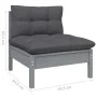 5-teiliges Gartenmöbel-Set und Kissen aus grauem Kiefernholz von , Gartensets - Ref: Foro24-3096360, Preis: 404,01 €, Rabatt: %