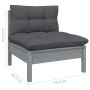 5-teiliges Gartenmöbel-Set und Kissen aus grauem Kiefernholz von , Gartensets - Ref: Foro24-3096360, Preis: 392,42 €, Rabatt: %