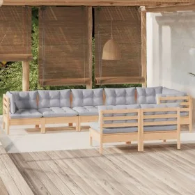 Juego de muebles de jardín 8 pzas y cojines madera maciza pino de , Conjuntos de jardín - Ref: Foro24-3096453, Precio: 671,96...