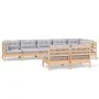 Garden furniture set 8 pieces and cushions solid pine wood by , Garden sets - Ref: Foro24-3096453, Price: 671,96 €, Discount: %