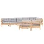Juego de muebles de jardín 8 pzas y cojines madera maciza pino de , Conjuntos de jardín - Ref: Foro24-3096453, Precio: 660,73...