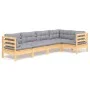 5-piece garden furniture set with pine wood cushions by , Garden sets - Ref: Foro24-3096381, Price: 388,95 €, Discount: %