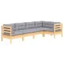 5-piece garden furniture set with pine wood cushions by , Garden sets - Ref: Foro24-3096381, Price: 388,95 €, Discount: %