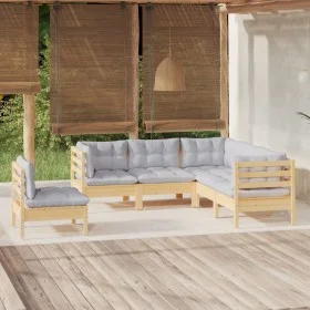 5-piece garden furniture set with pine wood cushions by , Garden sets - Ref: Foro24-3096405, Price: 395,52 €, Discount: %