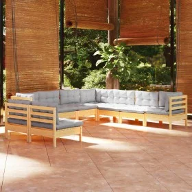 Garden furniture set 9 pieces and cushions solid pine wood by , Garden sets - Ref: Foro24-3096826, Price: 722,59 €, Discount: %