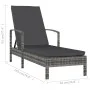Graue Sonnenliege aus synthetischem Rattan mit Armlehnen von vidaXL, Liegen - Ref: Foro24-48126, Preis: 108,83 €, Rabatt: %