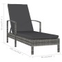 Gray synthetic rattan sun lounger with armrests by vidaXL, Loungers - Ref: Foro24-48126, Price: 151,46 €, Discount: %