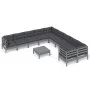 Muebles de jardín 11 pzas y cojines gris madera de pino de , Conjuntos de jardín - Ref: Foro24-3097015, Precio: 936,90 €, Des...