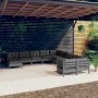 Muebles de jardín 11 pzas y cojines gris madera de pino de , Conjuntos de jardín - Ref: Foro24-3097057, Precio: 936,90 €, Des...