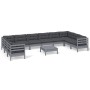 Gartenmöbel 11-teilig und Kissen aus grauem Kiefernholz von , Gartensets - Ref: Foro24-3097339, Preis: 897,06 €, Rabatt: %
