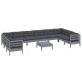 Gartenmöbel 11-teilig und Kissen aus grauem Kiefernholz von , Gartensets - Ref: Foro24-3097339, Preis: 897,06 €, Rabatt: %
