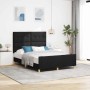 Estructura de cama con cabecera Negro 140 x 200 cm tela
