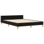 Estructura de cama con cabecera Negro 140 x 200 cm tela