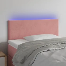 Rosa Samtkopfteil mit LED 100x5x78/88 cm von , Kopf- und Fußteile - Ref: Foro24-3121379, Preis: 41,97 €, Rabatt: %