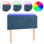 LED-Kopfteil aus blauem Samt, 100 x 5 x 78/88 cm von , Kopf- und Fußteile - Ref: Foro24-3121798, Preis: 48,18 €, Rabatt: %