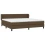 Box spring bed with dark brown fabric mattress 200x200 cm by , Beds and slatted bases - Ref: Foro24-3126432, Price: 600,11 €,...